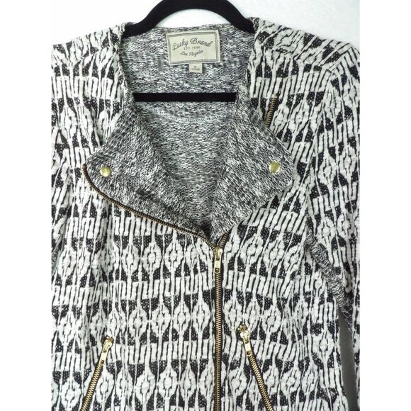 Lucky Brand‎ Jacket Womens Small Moto Long Asymmetrical Zipper Sweater - Picture 9 of 11